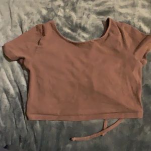 SMALL/MEDIUM Brown tie up crop top 🤎🤎🤎